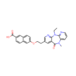 CCN1c2ncc(CCOc3ccc4cc(C(=O)O)ccc4c3)cc2C(=O)N(C)c2cccnc21 ZINC000013671792