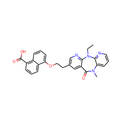 CCN1c2ncc(CCOc3cccc4c(C(=O)O)cccc34)cc2C(=O)N(C)c2cccnc21 ZINC000013671788