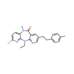 CCN1c2ncc(CCc3ccc(C)cc3)cc2C(=O)N(C)c2ccc(Cl)nc21 ZINC000006385125