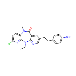 CCN1c2ncc(CCc3ccc(N)cc3)cc2C(=O)N(C)c2ccc(Cl)nc21 ZINC000005841349