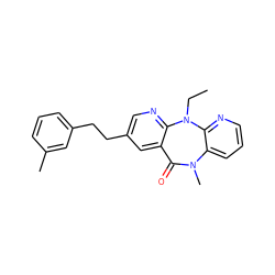 CCN1c2ncc(CCc3cccc(C)c3)cc2C(=O)N(C)c2cccnc21 ZINC000005842274
