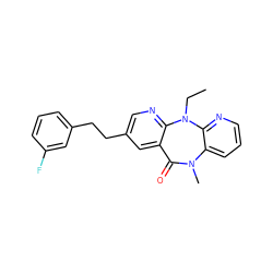 CCN1c2ncc(CCc3cccc(F)c3)cc2C(=O)N(C)c2cccnc21 ZINC000005842279