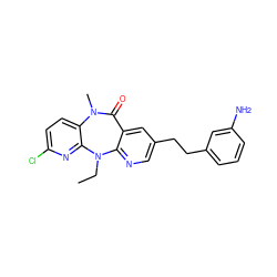 CCN1c2ncc(CCc3cccc(N)c3)cc2C(=O)N(C)c2ccc(Cl)nc21 ZINC000005841360