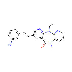 CCN1c2ncc(CCc3cccc(N)c3)cc2C(=O)N(C)c2cccnc21 ZINC000005842283