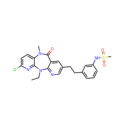 CCN1c2ncc(CCc3cccc(NS(C)(=O)=O)c3)cc2C(=O)N(C)c2ccc(Cl)nc21 ZINC000013780556