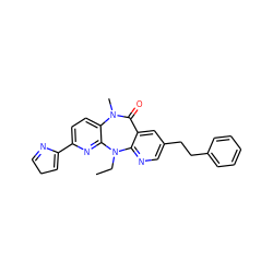 CCN1c2ncc(CCc3ccccc3)cc2C(=O)N(C)c2ccc(C3=CCC=N3)nc21 ZINC000026817141