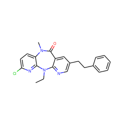 CCN1c2ncc(CCc3ccccc3)cc2C(=O)N(C)c2ccc(Cl)nc21 ZINC000006385128