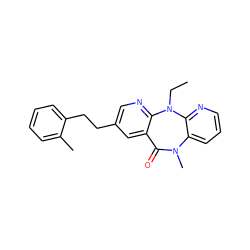 CCN1c2ncc(CCc3ccccc3C)cc2C(=O)N(C)c2cccnc21 ZINC000005842302