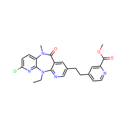 CCN1c2ncc(CCc3ccnc(C(=O)OC)c3)cc2C(=O)N(C)c2ccc(Cl)nc21 ZINC000013780559