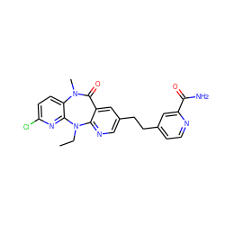 CCN1c2ncc(CCc3ccnc(C(N)=O)c3)cc2C(=O)N(C)c2ccc(Cl)nc21 ZINC000013780560