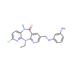 CCN1c2ncc(CNc3cccc(N)c3)cc2C(=O)N(C)c2ccc(Cl)nc21 ZINC000005841387