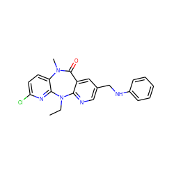 CCN1c2ncc(CNc3ccccc3)cc2C(=O)N(C)c2ccc(Cl)nc21 ZINC000005841417