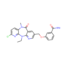 CCN1c2ncc(COc3cccc(C(N)=O)c3)cc2C(=O)N(C)c2ccc(Cl)nc21 ZINC000013780566
