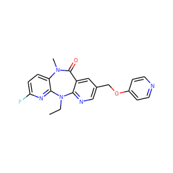 CCN1c2ncc(COc3ccncc3)cc2C(=O)N(C)c2ccc(F)nc21 ZINC000005883799