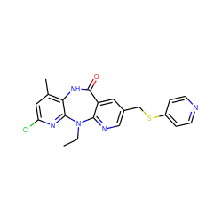 CCN1c2ncc(CSc3ccncc3)cc2C(=O)Nc2c(C)cc(Cl)nc21 ZINC000013589470