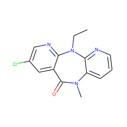 CCN1c2ncc(Cl)cc2C(=O)N(C)c2cccnc21 ZINC000000013452