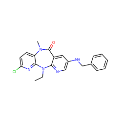 CCN1c2ncc(NCc3ccccc3)cc2C(=O)N(C)c2ccc(Cl)nc21 ZINC000006385151