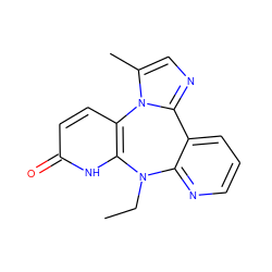 CCN1c2ncccc2-c2ncc(C)n2-c2ccc(=O)[nH]c21 ZINC000005883775