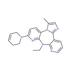 CCN1c2ncccc2-c2ncc(C)n2-c2ccc(N3CC=CCC3)nc21 ZINC000029396967