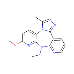 CCN1c2ncccc2-c2ncc(C)n2-c2ccc(OC)nc21 ZINC000000005563