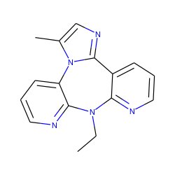CCN1c2ncccc2-c2ncc(C)n2-c2cccnc21 ZINC000005841634