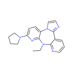 CCN1c2ncccc2-c2nccn2-c2ccc(N3CCCC3)nc21 ZINC000029464175