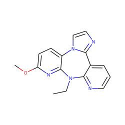 CCN1c2ncccc2-c2nccn2-c2ccc(OC)nc21 ZINC000005841639