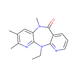 CCN1c2ncccc2C(=O)N(C)c2cc(C)c(C)nc21 ZINC000005841716