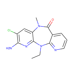 CCN1c2ncccc2C(=O)N(C)c2cc(Cl)c(N)nc21 ZINC000026294676