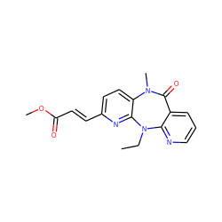 CCN1c2ncccc2C(=O)N(C)c2ccc(/C=C/C(=O)OC)nc21 ZINC000005841738
