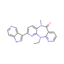 CCN1c2ncccc2C(=O)N(C)c2ccc(-c3c[nH]c4ccncc34)nc21 ZINC000005841838