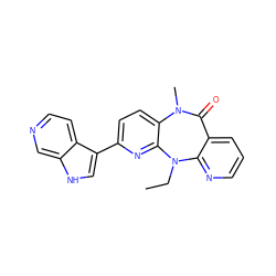 CCN1c2ncccc2C(=O)N(C)c2ccc(-c3c[nH]c4cnccc34)nc21 ZINC000005841826