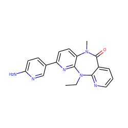 CCN1c2ncccc2C(=O)N(C)c2ccc(-c3ccc(N)nc3)nc21 ZINC000027526504