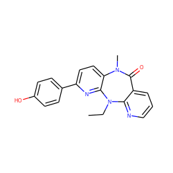 CCN1c2ncccc2C(=O)N(C)c2ccc(-c3ccc(O)cc3)nc21 ZINC000005841880