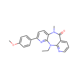CCN1c2ncccc2C(=O)N(C)c2ccc(-c3ccc(OC)cc3)nc21 ZINC000005841885