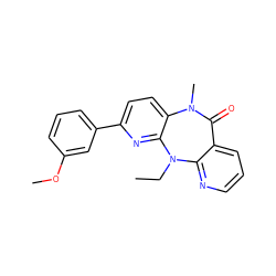 CCN1c2ncccc2C(=O)N(C)c2ccc(-c3cccc(OC)c3)nc21 ZINC000005841934