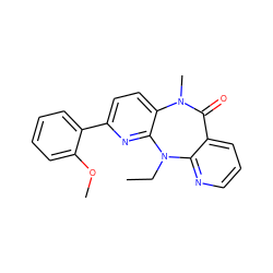 CCN1c2ncccc2C(=O)N(C)c2ccc(-c3ccccc3OC)nc21 ZINC000005841952