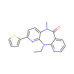 CCN1c2ncccc2C(=O)N(C)c2ccc(-c3cccs3)nc21 ZINC000005841967