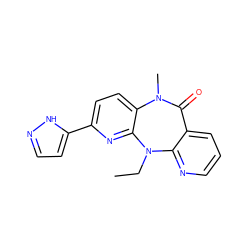 CCN1c2ncccc2C(=O)N(C)c2ccc(-c3ccn[nH]3)nc21 ZINC000013744650