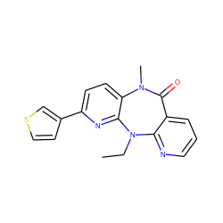 CCN1c2ncccc2C(=O)N(C)c2ccc(-c3ccsc3)nc21 ZINC000005841993