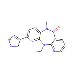 CCN1c2ncccc2C(=O)N(C)c2ccc(-c3cn[nH]c3)nc21 ZINC000000020400