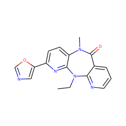CCN1c2ncccc2C(=O)N(C)c2ccc(-c3cnco3)nc21 ZINC000005842011