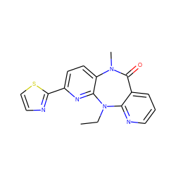 CCN1c2ncccc2C(=O)N(C)c2ccc(-c3nccs3)nc21 ZINC000006385178