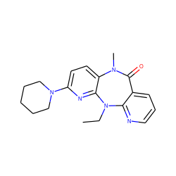 CCN1c2ncccc2C(=O)N(C)c2ccc(N3CCCCC3)nc21 ZINC000006385170
