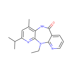 CCN1c2ncccc2C(=O)Nc2c(C)cc(C(C)C)nc21 ZINC000005842121
