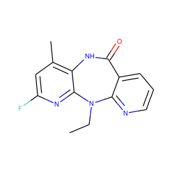 CCN1c2ncccc2C(=O)Nc2c(C)cc(F)nc21 ZINC000006385186