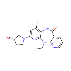 CCN1c2ncccc2C(=O)Nc2c(C)cc(N3CC[C@H](O)C3)nc21 ZINC000006385189