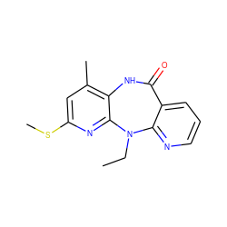 CCN1c2ncccc2C(=O)Nc2c(C)cc(SC)nc21 ZINC000005842127