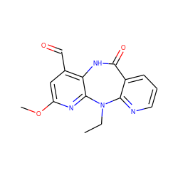 CCN1c2ncccc2C(=O)Nc2c(C=O)cc(OC)nc21 ZINC000006385193