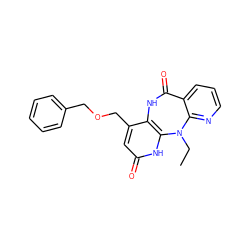 CCN1c2ncccc2C(=O)Nc2c(COCc3ccccc3)cc(=O)[nH]c21 ZINC000012354059